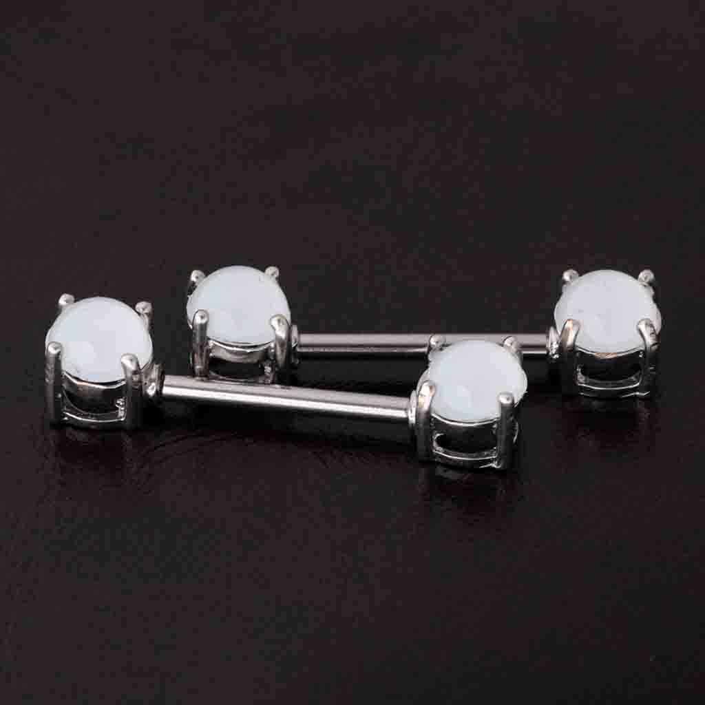 1 Pair Vintage Women Nipple Bar Ring Stainless Steel Body Piercing Jewelry