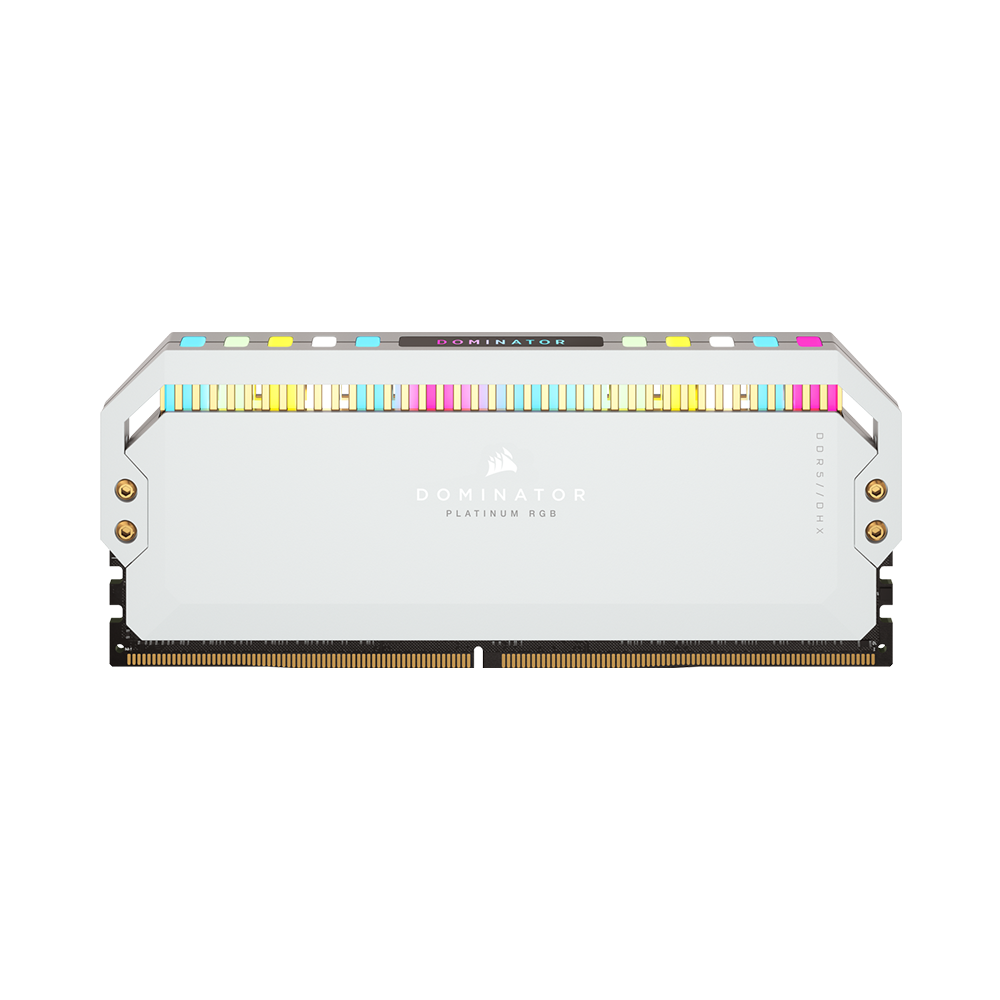 Bộ nhớ trong Corsair DDR5, 5600/6000/6200MHz 32GB 2x16GB DIMM, DOMINATOR PLATINUM RGB Black/White Heatspreader, RGB LED, C36, 1.25V - Hàng Chính Hãng