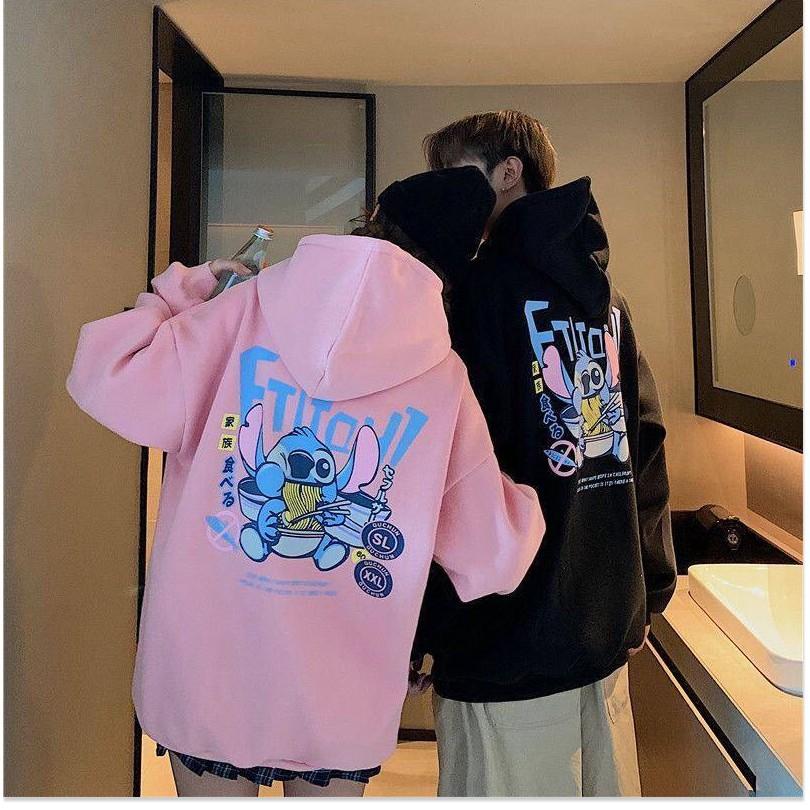 Áo Hoodie Nỉ Ngoại Unisex in Hình Thỏ Ăn Mỳ Tôm Siêu CUTE