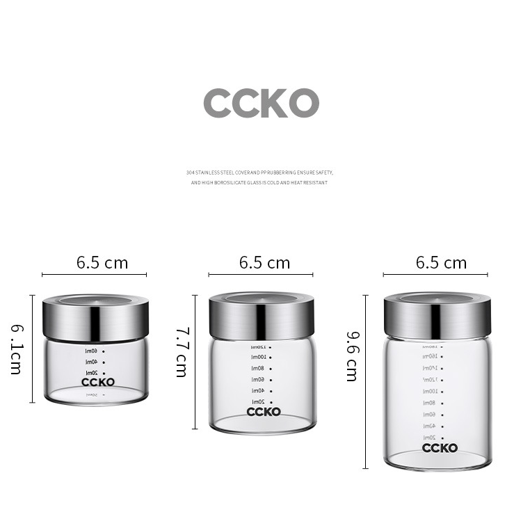Bộ Set 3 lọ thủy tinh bảo quản Yến đựng gia vị CCKO cao cấp