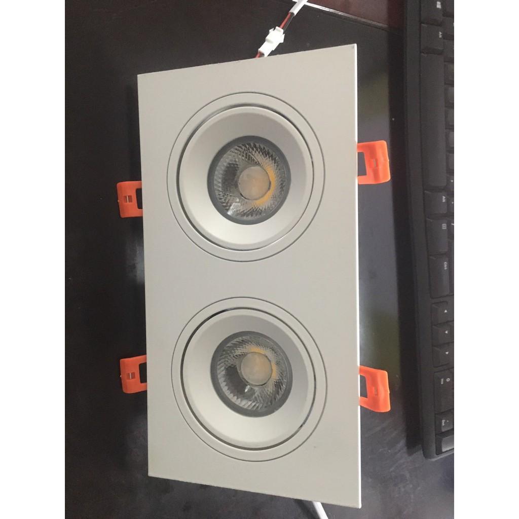 Đèn âm trần đôi, vỏ trắng, chiếu rọi, MẮT VIỆT, MV-W701*2-R, Công suất 14w, Ás: trắng, vàng, trung tính.