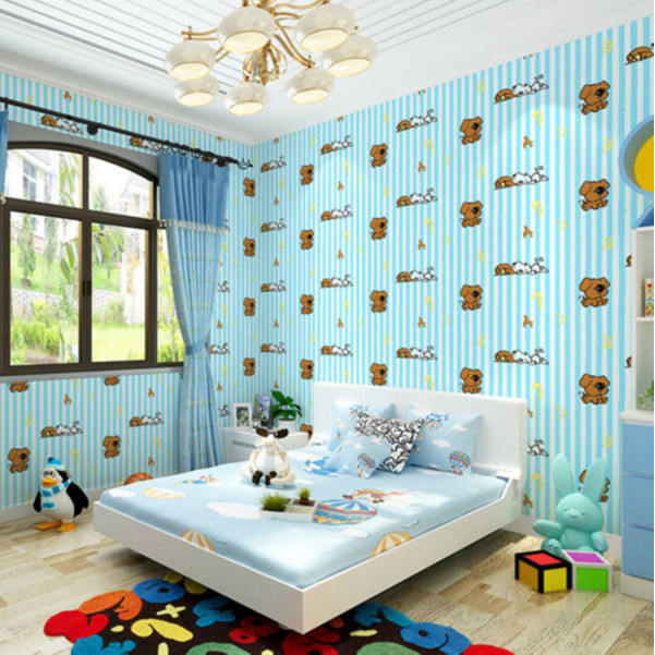 Cuộn 5m Decal Giấy Dán Tường Chó snoopy xanh dương
