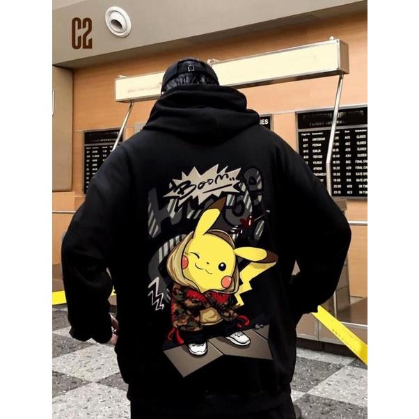 Áo hoodie unisex nam nữ hình Pikachu.u có bigsize vải nỉ bông cao cấp