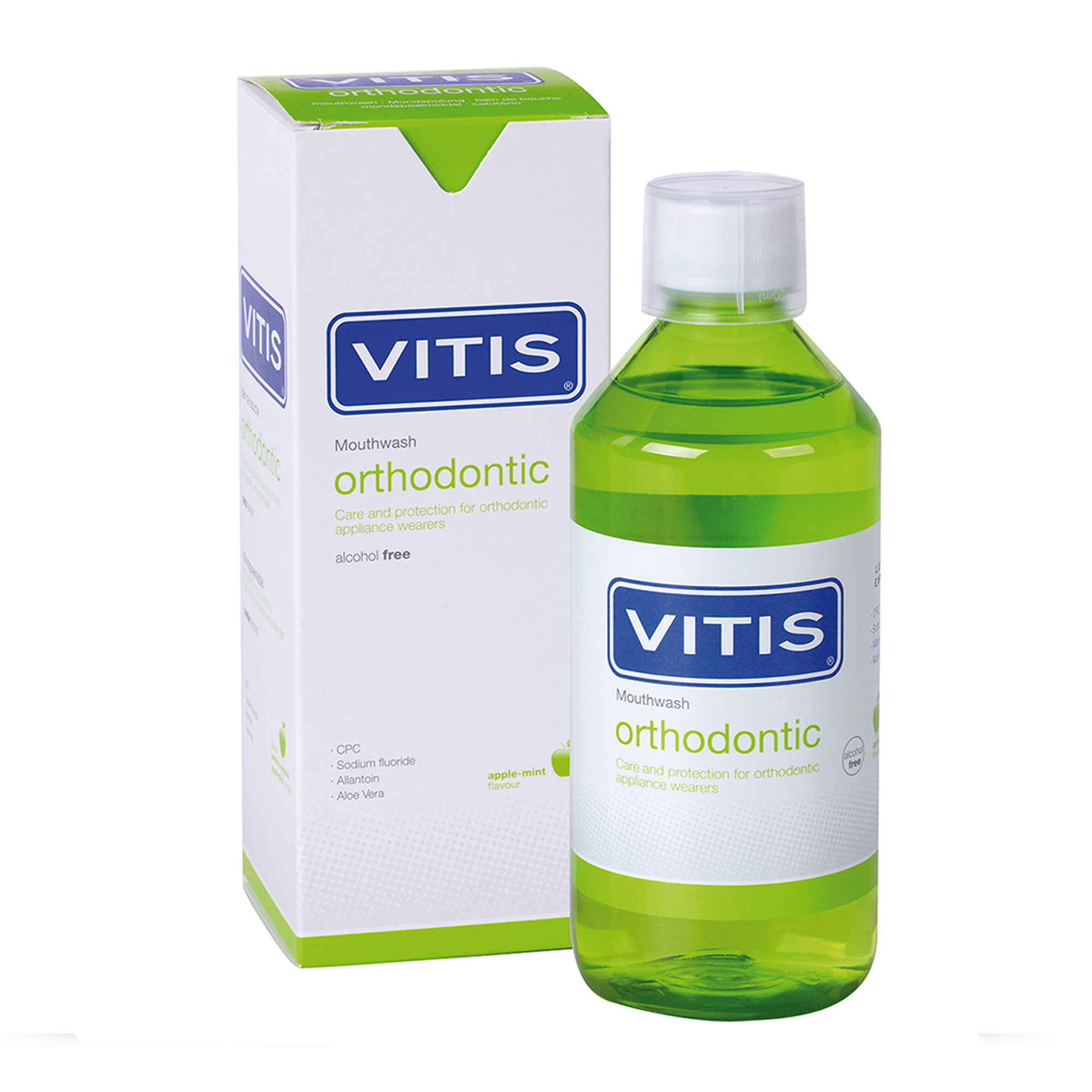 Nước súc miệng cho người mang khí cụ chỉnh nha Vitis Orthodontic 500ml