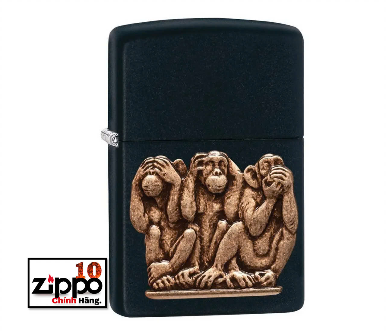 Bật lửa Zippo 29409 Three Monkeys - Chính hãng 100%