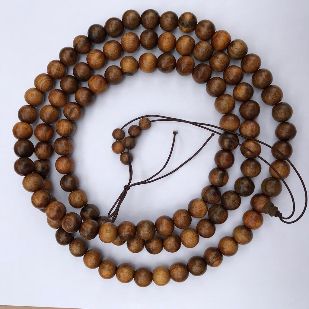 Vòng tay/vòng cổ 2 trong 1 với 108 hạt gỗ Bách Xanh  Mùi thơm dễ chịu, An Yên, May Mắn - Bracelet of HAHANCO