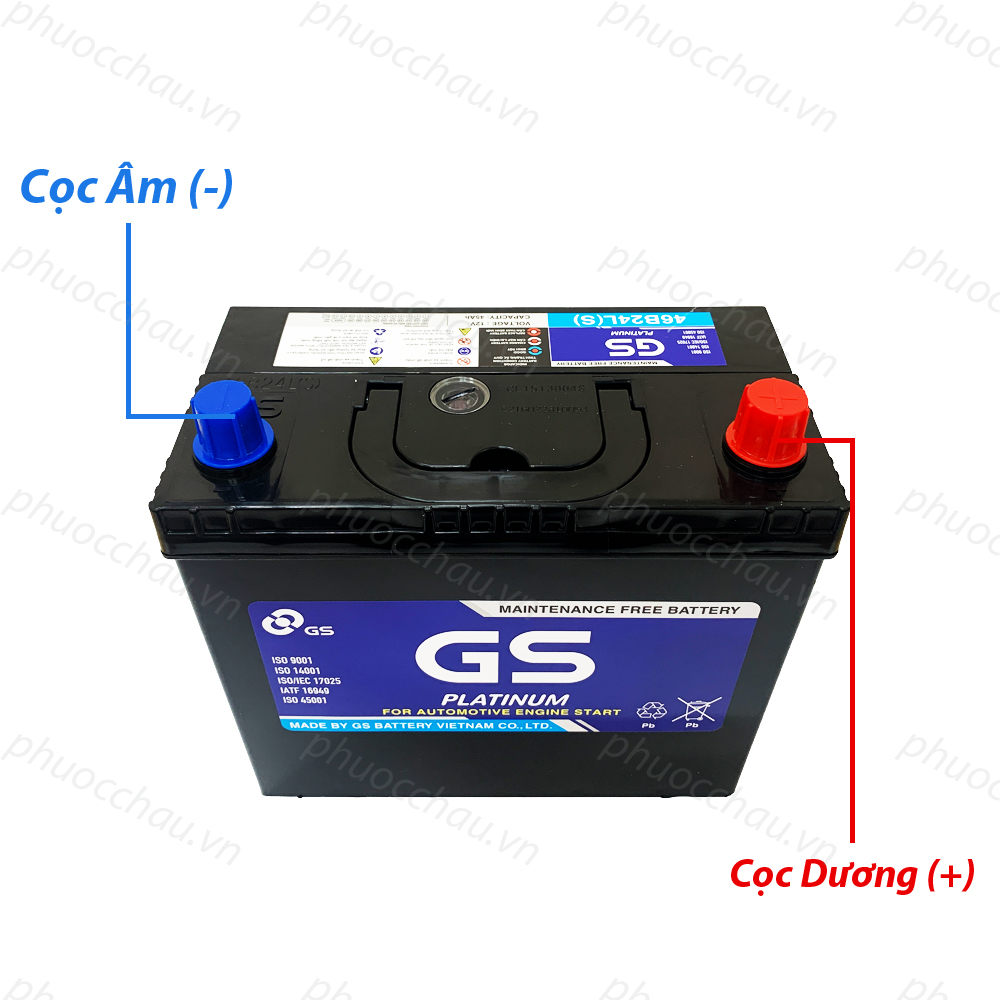 Bình Ắc Quy 12V-45Ah, Ắc Quy Ô Tô GS MF 46B24L/R/LS