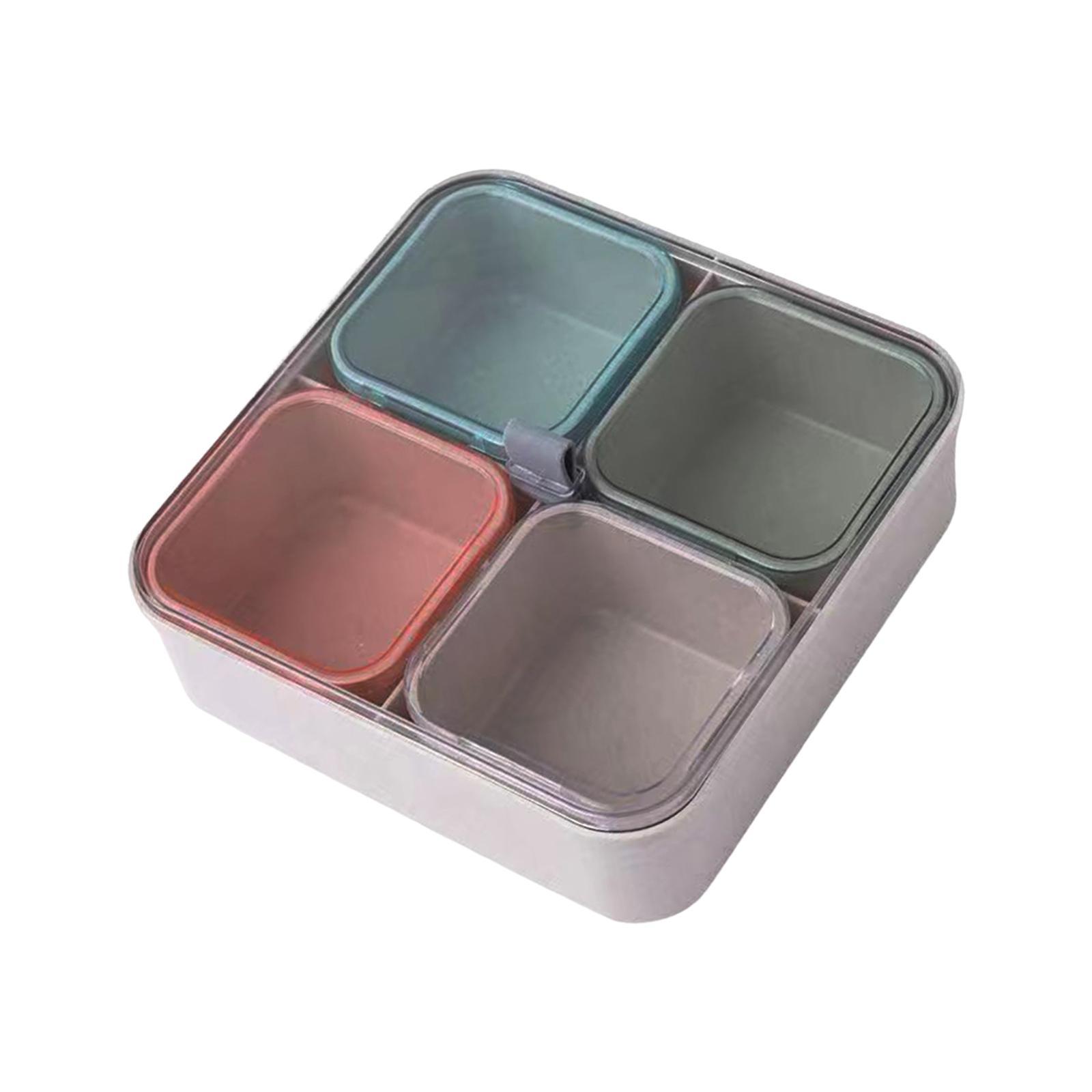 Divided Serving Tray with Lid Food Storage Containers for Nuts Dessert Cakes