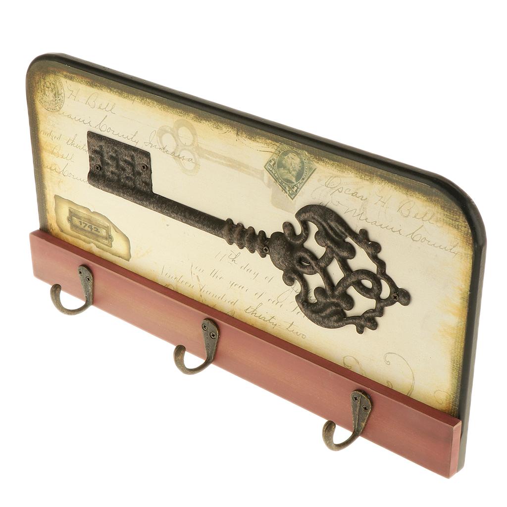 Wall Mounted Coat Hooks, Coat Hooks 3 Hooks Coutry Style For Key Hat