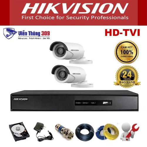 Trọn Bộ Camera 4 Mắt Hikvision 2.0MP Full HD - Hàng Chính Hãng