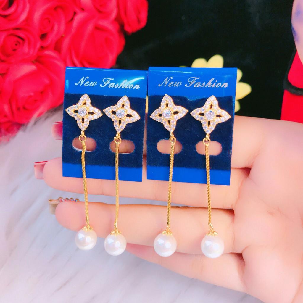 Bông tai nữ mạ vàng 18k cao cấp EKPM63
