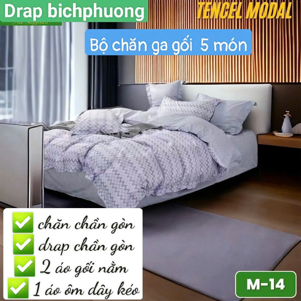 Bộ Chăn Ga Gối Tencel Modal Cao Cấp/ Chất Liệu Siêu Mềm Mịn Mát An Toàn Với Mọi Làn Da.
