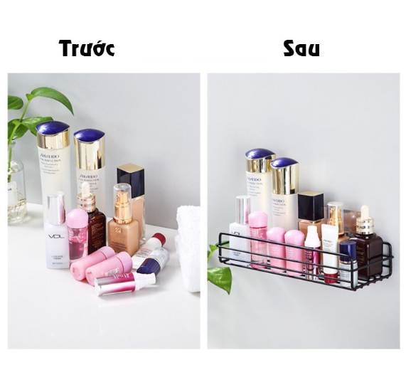 Kệ sắt chữ nhật để đồ nhà tắm, phòng bếp dán tường siêu chắc. Kệ đa năng-GD246-KNTN-SatD