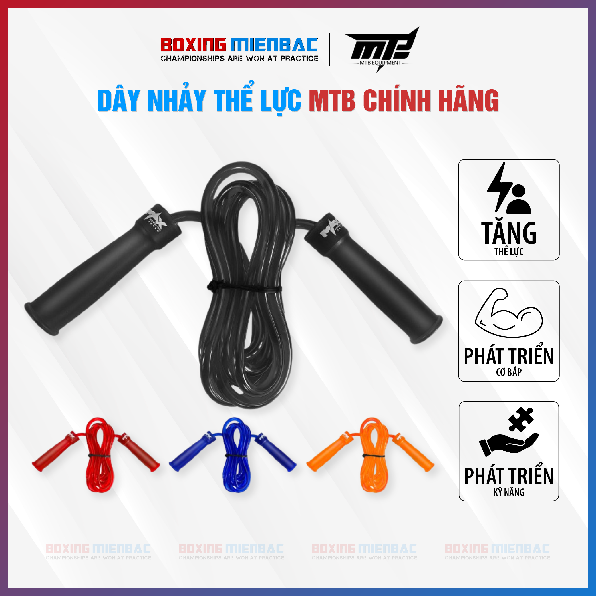 Dây nhảy MTB MuayThai/ Boxing - Jump Rope Heavy Weighted MMA Boxing BJJ MTB Skiping