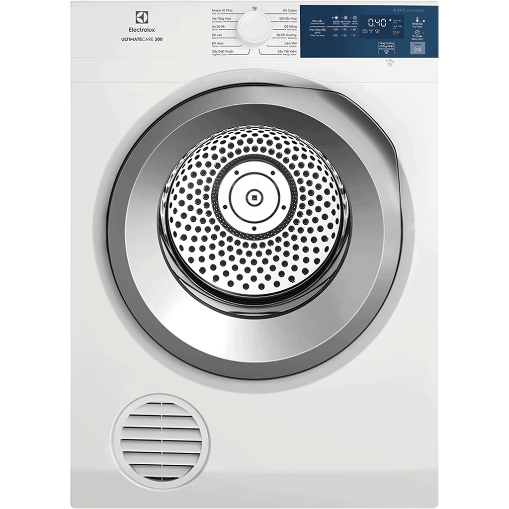 Máy sấy quần áo Electrolux 8.5 kg EDV854J3WB Trắng - Hàng chính hãng