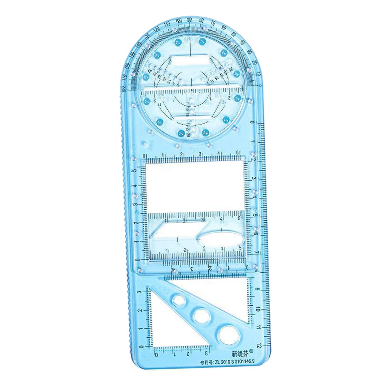 Multifunctional Geometric Ruler Supplies Office Mathematics Drawing Template