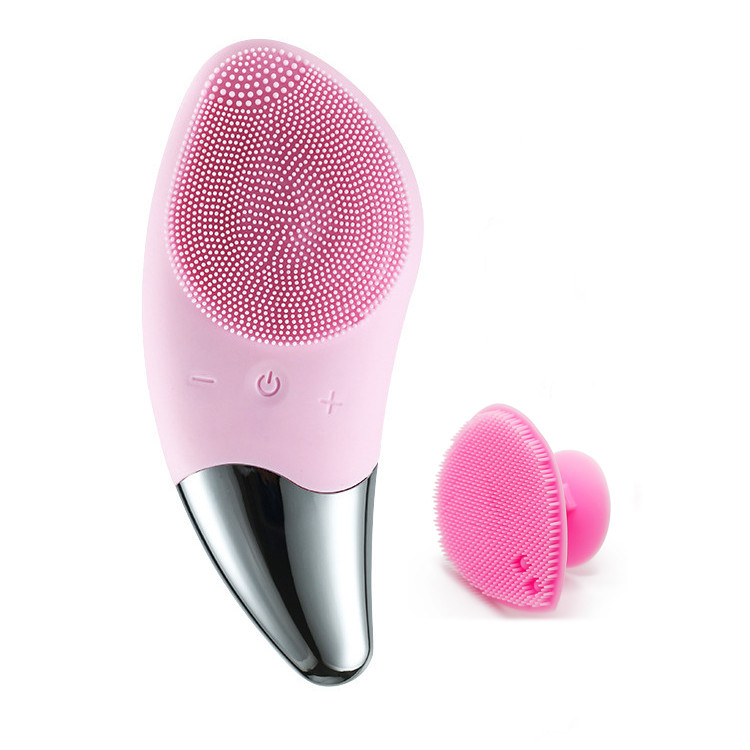 Máy Rửa Mặt Làm Da Sạch Sâu, Chống Lão Hóa Và Nâng Cơ Da  HTS Facial Brush Ion Sonic-6 Cấp Tốc Độ Tích Hợp Sóng Âm-BR 020+ Dụng Cụ Rửa Mặt và Massage Mặt Silicon Mềm Dẻo HT SYS Facial Cleansing Fad-[ COMBO 01]