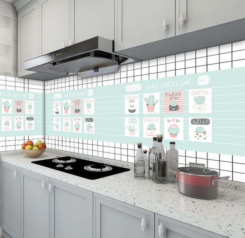 Combo 3 mét giấy dán bếp, decal dán bếp tráng nhôm KHUNG HÌNH XƯƠNG RỒNG khổ 60cm có keo sẵn