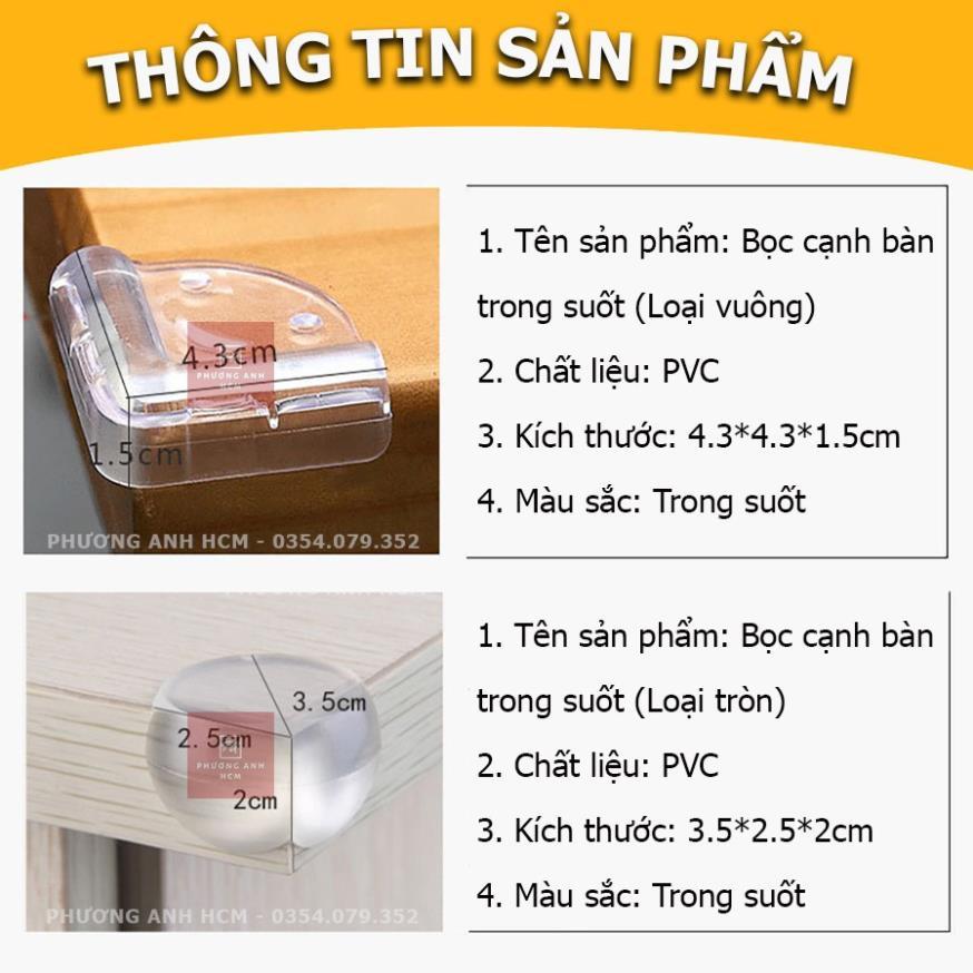 Set 4 Miếng Bịt Góc Bàn, Bọc Cạnh Bàn Silicon Tránh Va Đập, An Toàn Cho Bé Và Người Già