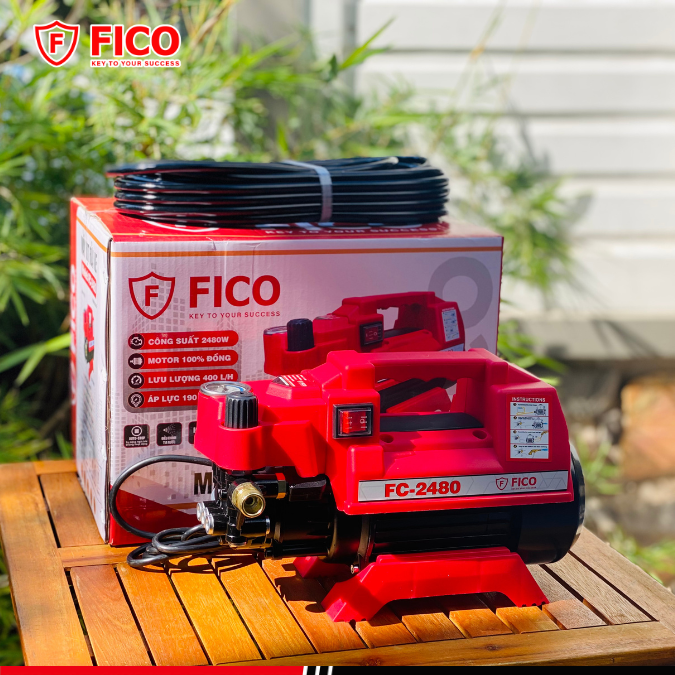 MÁY XỊT RỬA XE CAO ÁP CÓ CHỈNH ÁP 2.480W FC-2480 CÓ CHỈNH ÁP FICO -HÀNG CHÍNH HÃNG