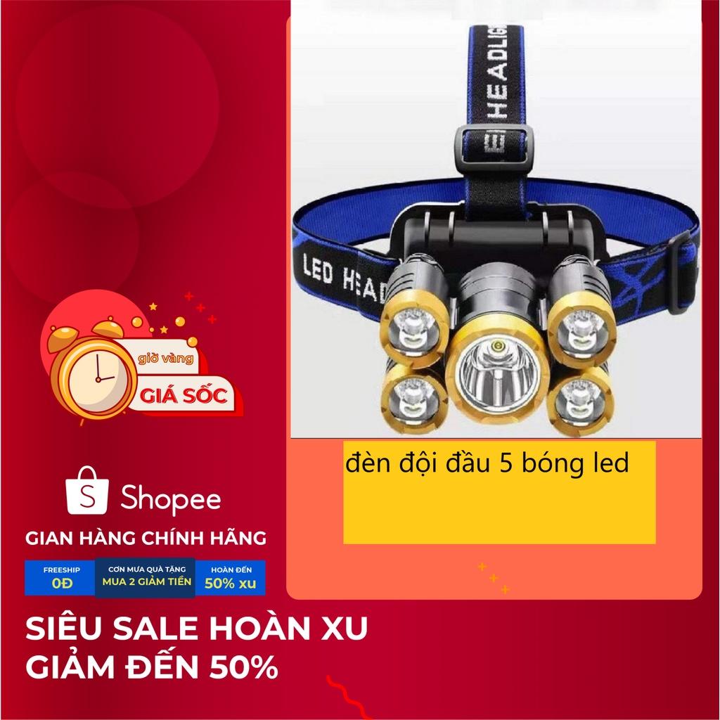 Đèn pin đội đầu 5 bóng led siêu sáng