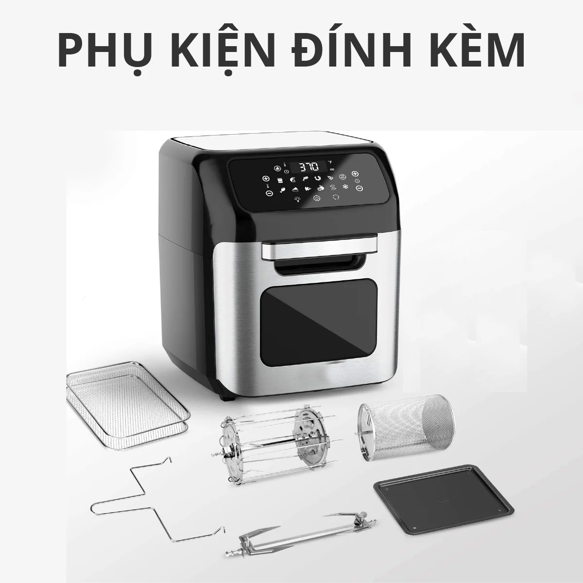 Nồi chiên không dầu 12L điện tử Mishio MK281 - Hàng chính hãng