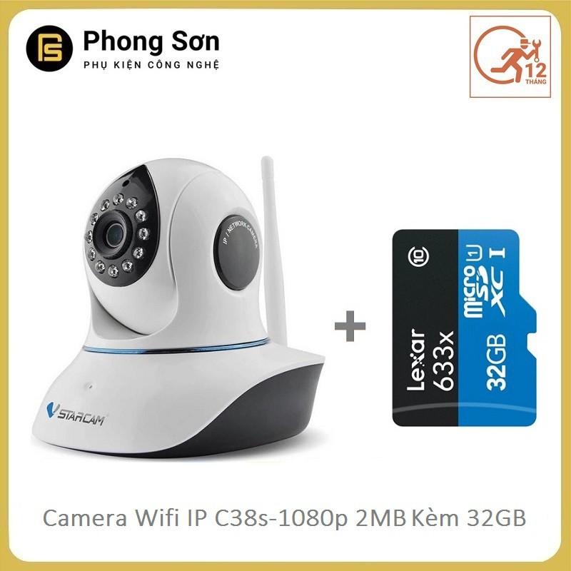 Camera wifi ip trong nhà C38s 1080p 2MB Vstarcam - Hàng Chính hãng