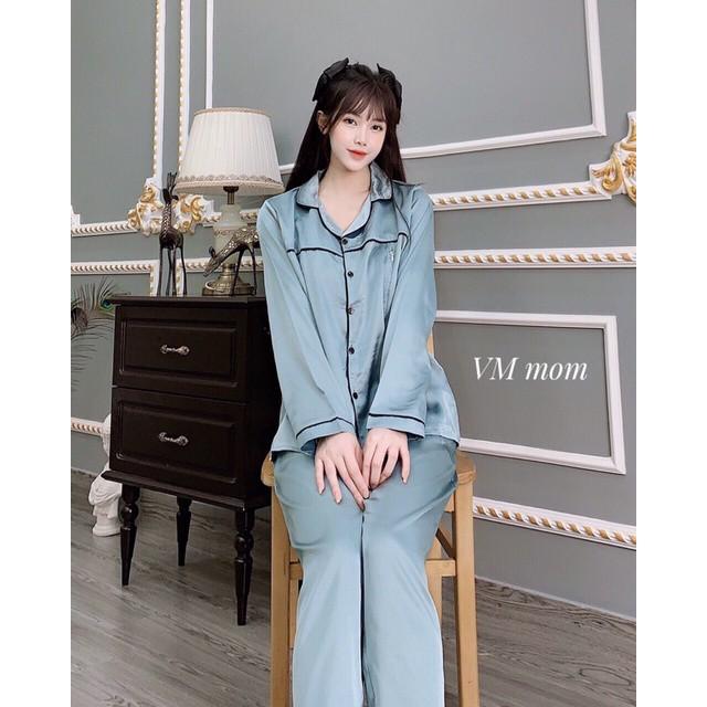 Bộ bầu bộ pijama bầu và sau sinh 2 in1 chất lụa thái cao cấp️quần có chun chỉnh️cam kết ko nhăn️Freesize 43~68k