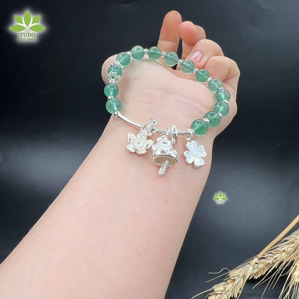 Vòng Phong Thủy Mệnh Mộc, Hỏa TUDO VCBTADX AG925 Charm Hoa, Mèo, Cỏ 4 Lá - Tài Lộc, May Mắn B54K740