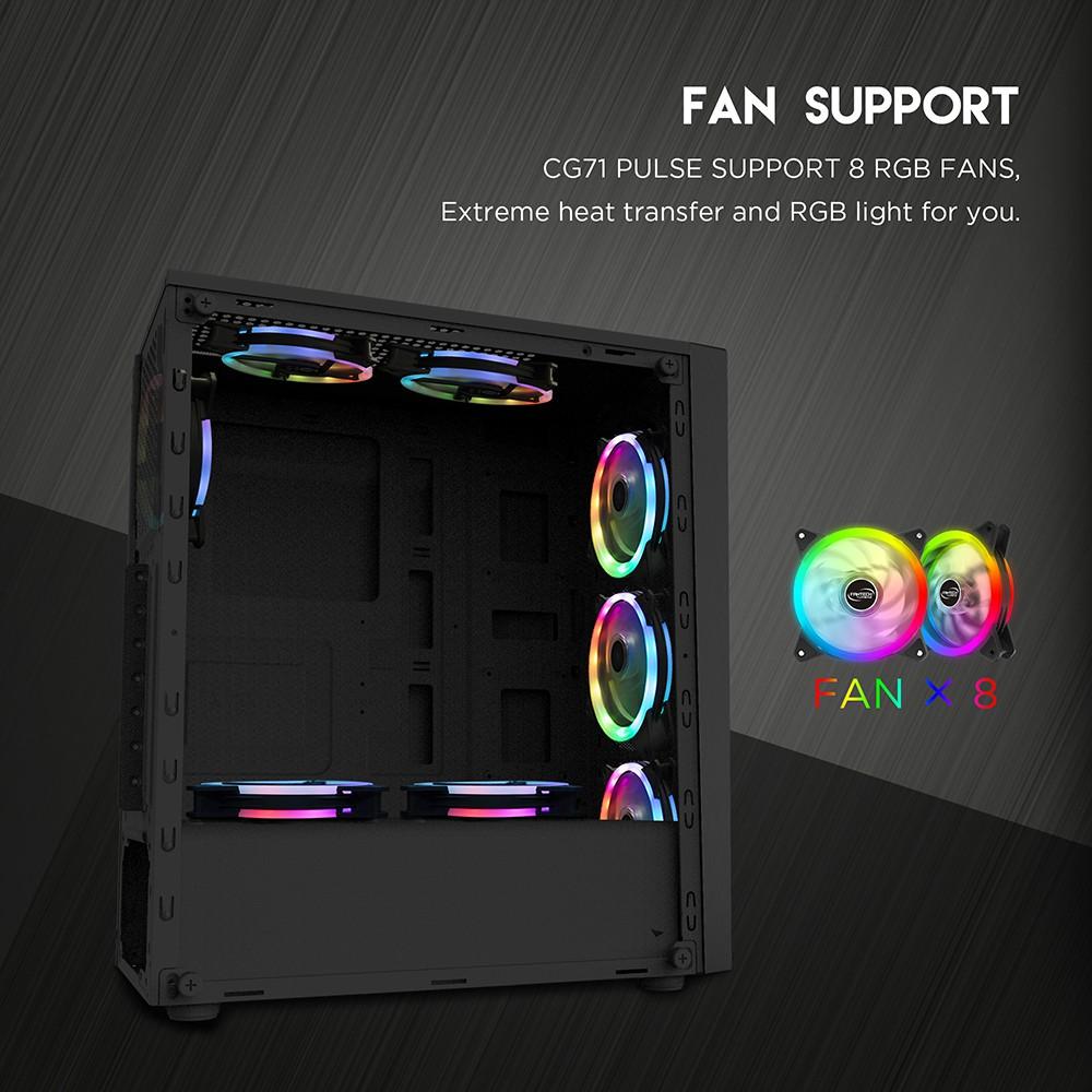 Vỏ case máy tính Fantech CG71 PULSE LED RGB - HÀNG CHÍNH HÃNG