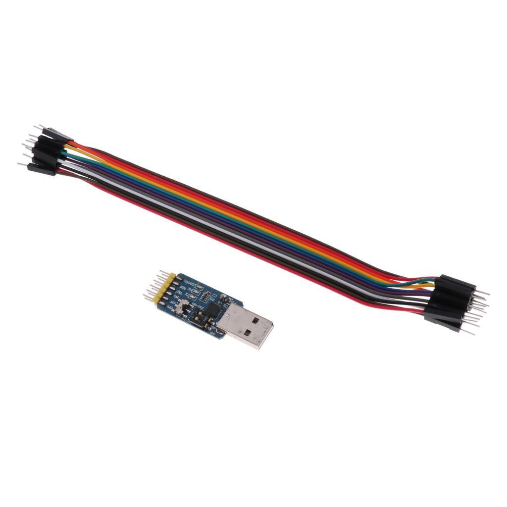 3.3V 5.5V Multi-function 6 In 1 Usb to Serial Port Adapter Module+1x Cable