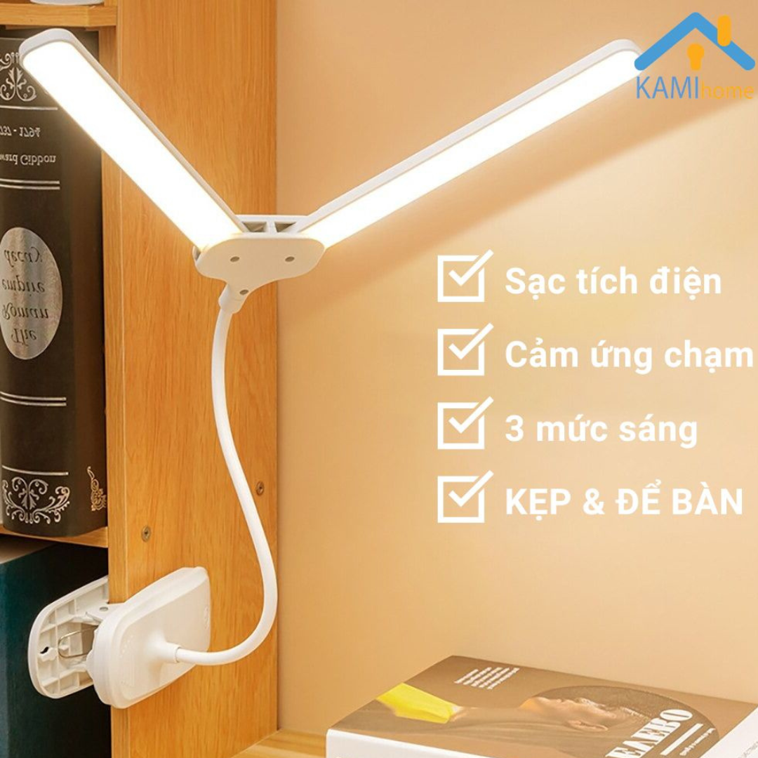 Đèn bàn học kẹp bàn chống cận, đèn học led để bàn điều chỉnh 3 chế độ sáng thông minh