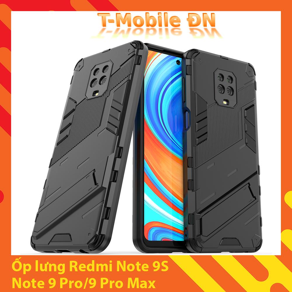 Ốp lưng cho Xiaomi Redmi Note 9 9S Pro Max chống sốc Iron Man PUNK cao cấp kèm giá đỡ