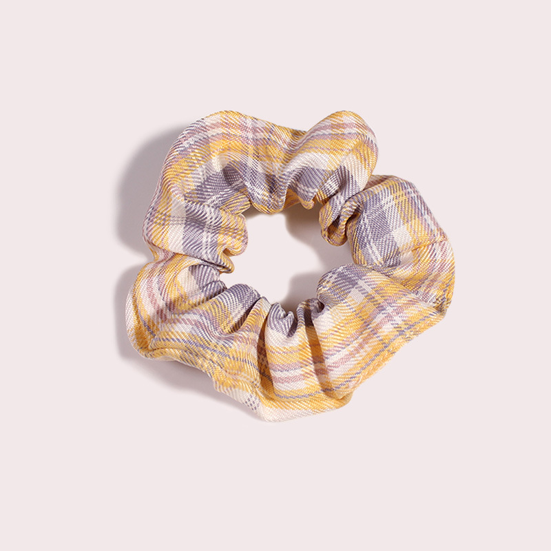 Scrunchies buộc tóc nhiều họa tiết; tông màu vàng nữ tính thanh lịch PK707