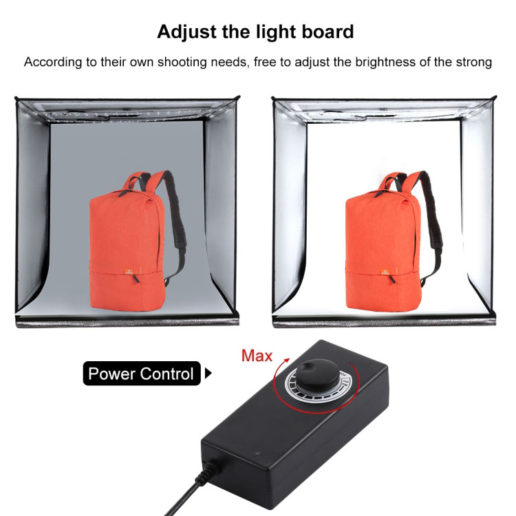 Hộp chụp ảnh sản phẩm studio Promax Puluz PU5060AU kèm đèn LED 60W 60x60x60cm (Tặng kèm 6 phông nền)