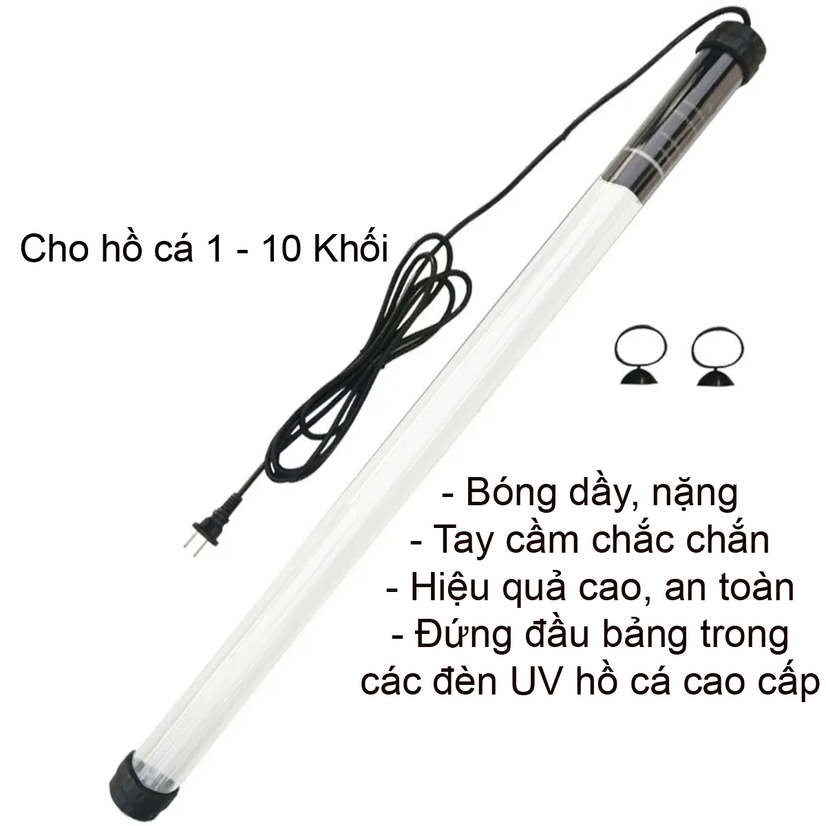 Đèn UV 30W Bóng Kép chất lượng cao, diệt tảo, diệt khuẩn cho bể cá, hồ cá, hồ thủy sinh siêu sạch FORT DI ( Trắng)