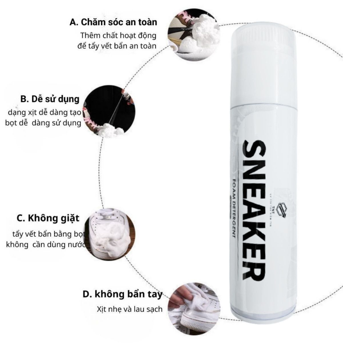 Chai Vệ Sinh Giày Bình Xịt Tạo Bọt Tuyết Sneaker