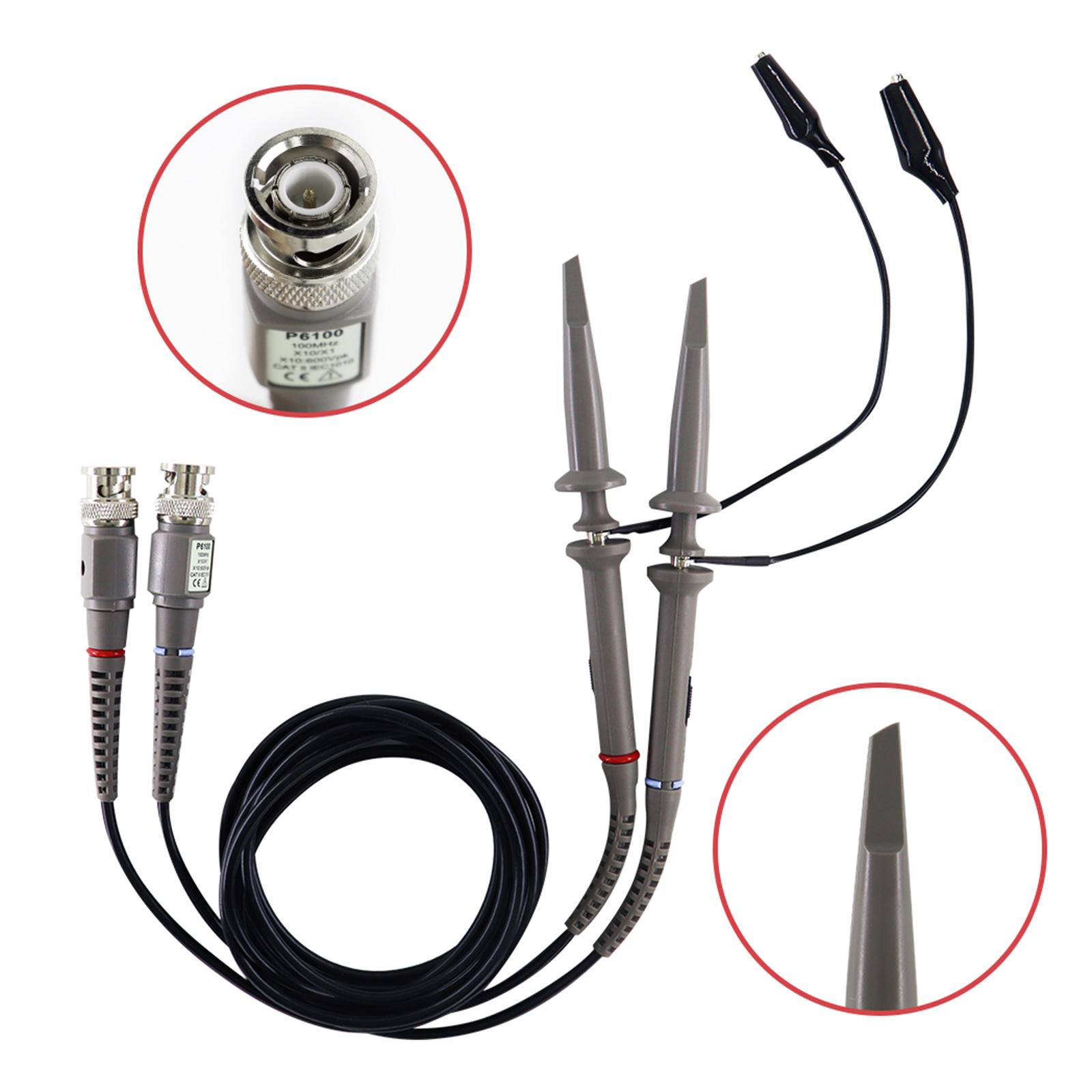 3.94ft P6100 BNC Oscilloscope Probe Kit Oscilloscope Probe 10X Analyzer 1pcs
