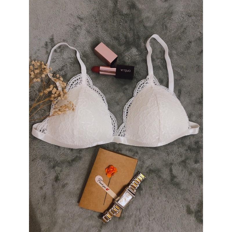 Hera white - Set lót ren áo bra không gọng mút mỏng