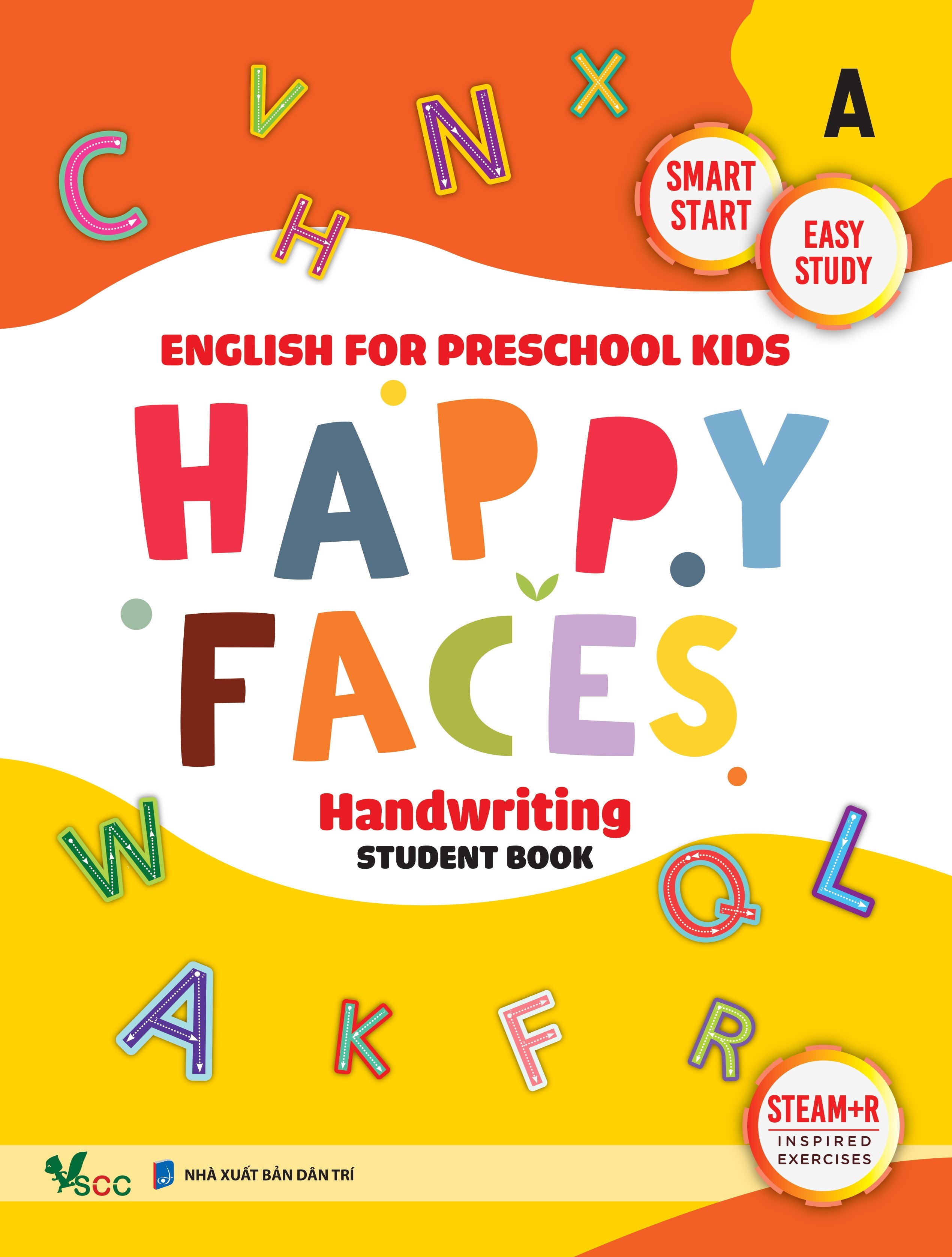 Sách Tiếng Anh mẫu giáo môn Tập Viết cho trẻ từ 2 đến 4 tuổi Happy Faces Level A