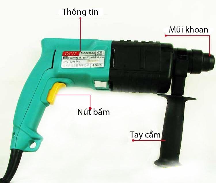 MÁY KHOAN ĐỘNG LỰC 20MM 500W DCA AZC02-20 - HÀNG CHÍNH HÃNG