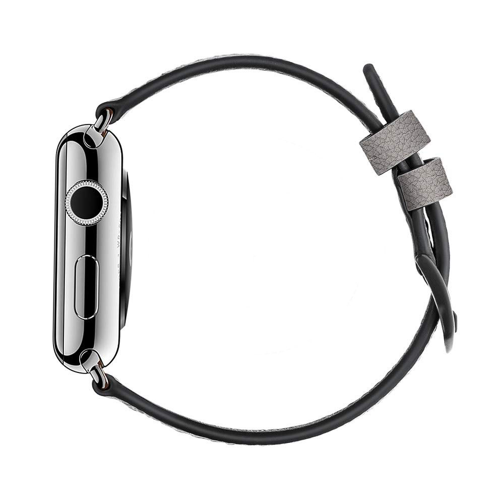 Dây đồng hồ Apple Watch, dây da 09 chấm bi khóa thép không gỉ cho Apple Watch