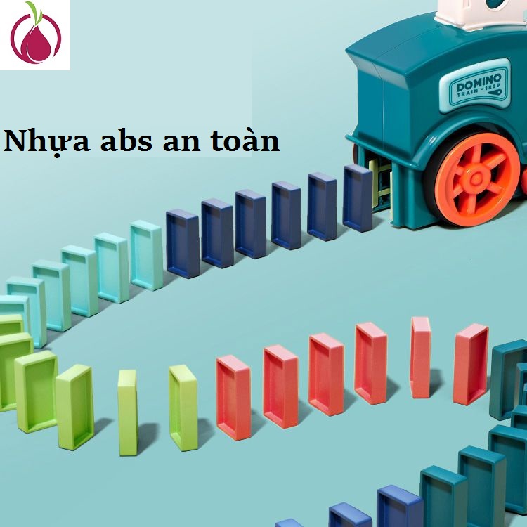 Đồ chơi lắp ráp, sáng tạo - Bộ Tàu Xe lửa Domino_Train, Tào hỏa thả domino có nhạc, trò chơi xếp hình cho bé Hàng chính hãng