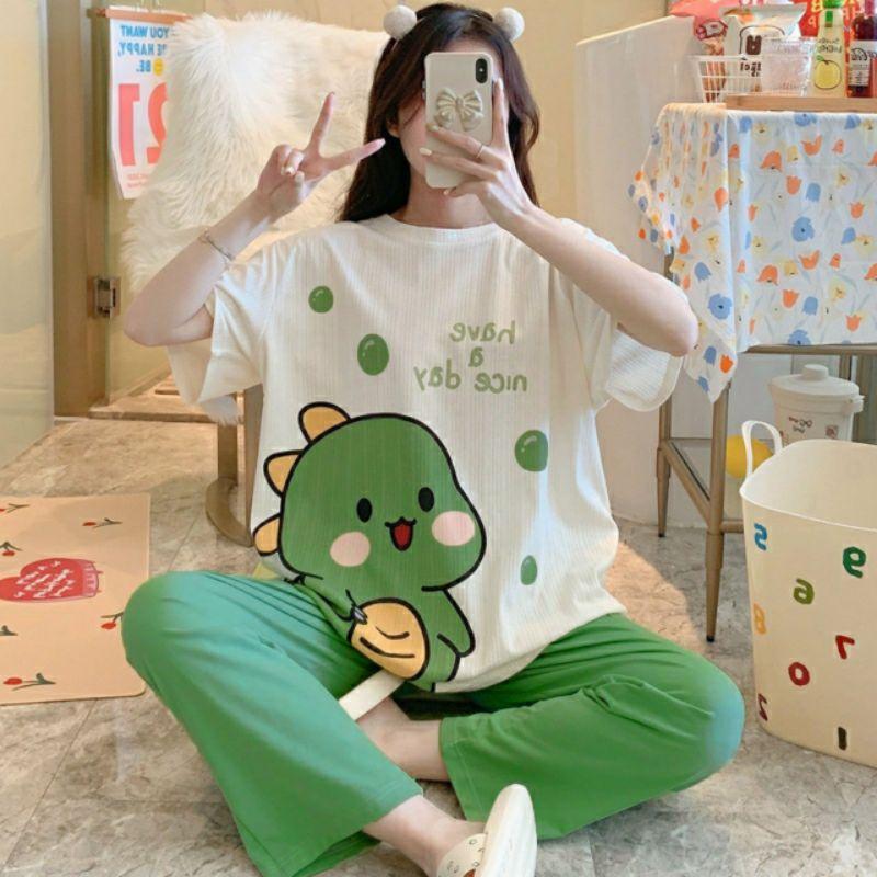 Đồ bộ thun quần dài, đồ mặc ở nhà ,Đồ Bộ Pyjama Dài Tay, Đồ Ngủ Mặc Nhà Pizama Đồ bộ thun quần dài, đồ mặc ở nhà Quảng Châu, họa tiết hoạt hình chú ếch xinh xắn