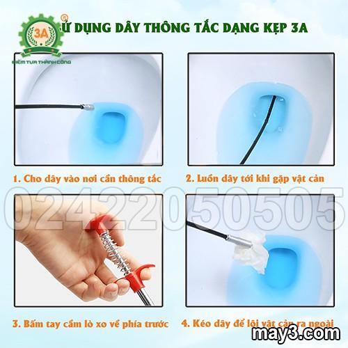 Dây thông tắc dạng kẹp 3A- Dây kẹp thông tắc đường ống cống