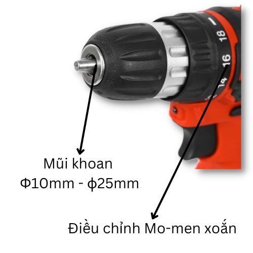 Máy khoan + bắt vít dùng pin Sencan D531001