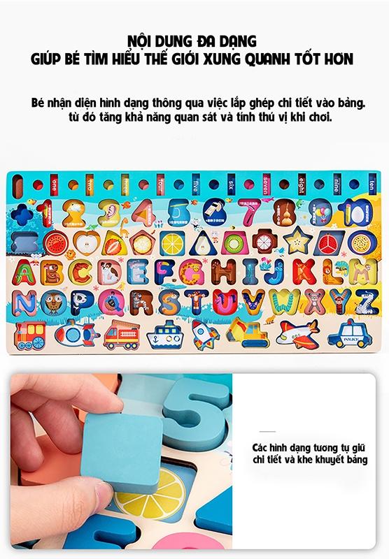 Bảng Học Tập Đa Năng Bằng Gỗ - Đếm Số Và Câu Cá - Tùng Phát G-135