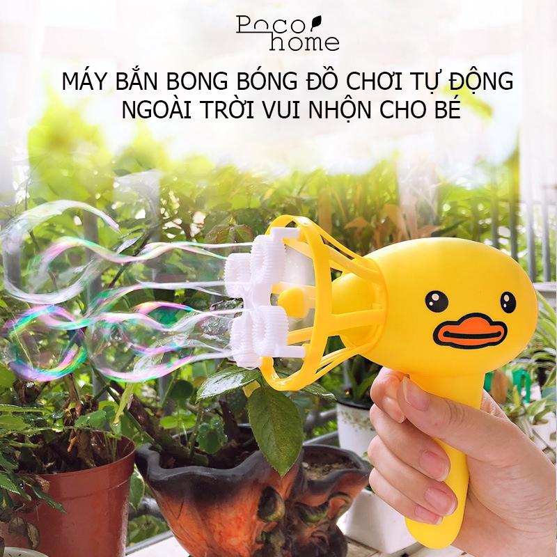 Máy bắn bong bóng tự động, súng bắn bong bóng kèm xà phòng+ pin , đồ chơi ngoài trời vui nhộn cho bé