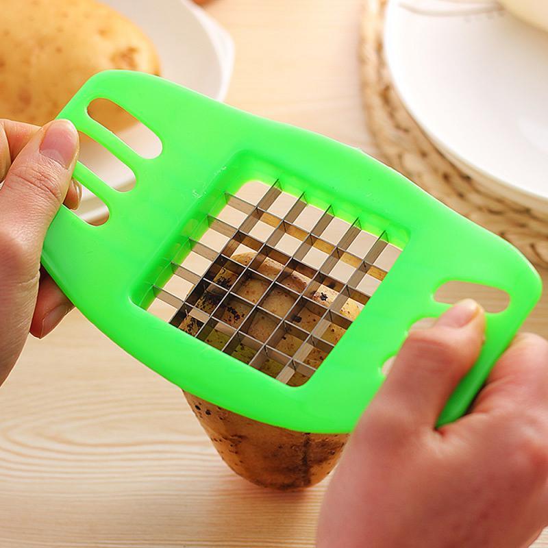 Stainless Steel Potato Slicer Fries Vegetable Cutter Chopper Chips Making Tool Potato Cutting Fries Tool Kitchen Accessories