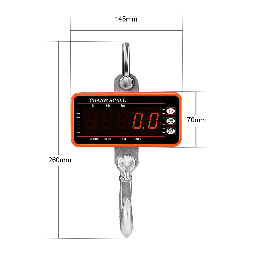 Heavy Duty Electronic Luggage Scale Multifunctional Digital Scales LCD Display Travel High Accurate Weighing Tool Hook Hung Scale 1000KG 1Ton Crane Scale